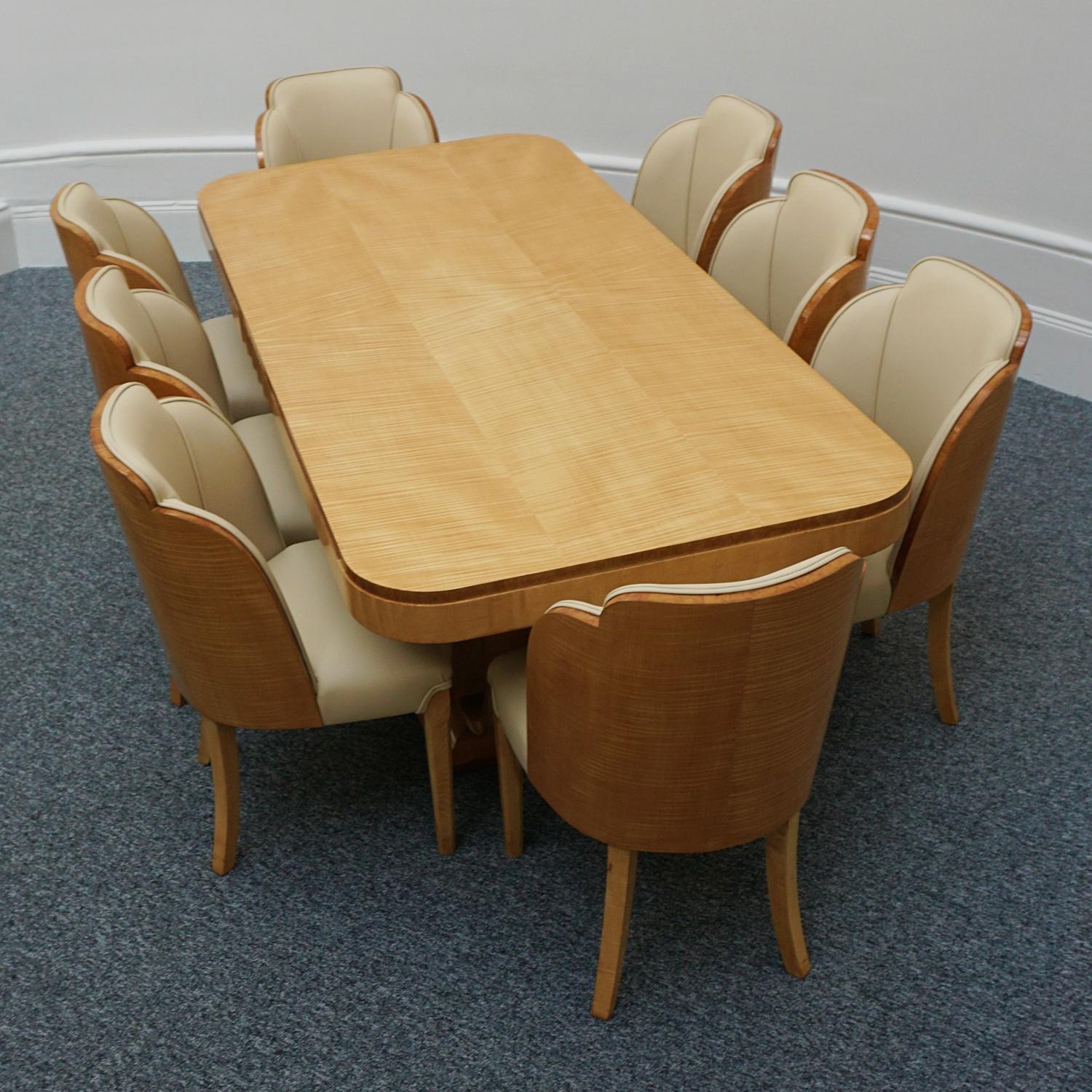 Art Deco Eight Seat Dining Suite by Harry & Lou Epstein In Good Condition In Forest Row, East Sussex