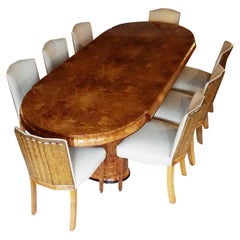Art Deco Eight Seat Dining Suite by Maurice Adams English Circa 1935