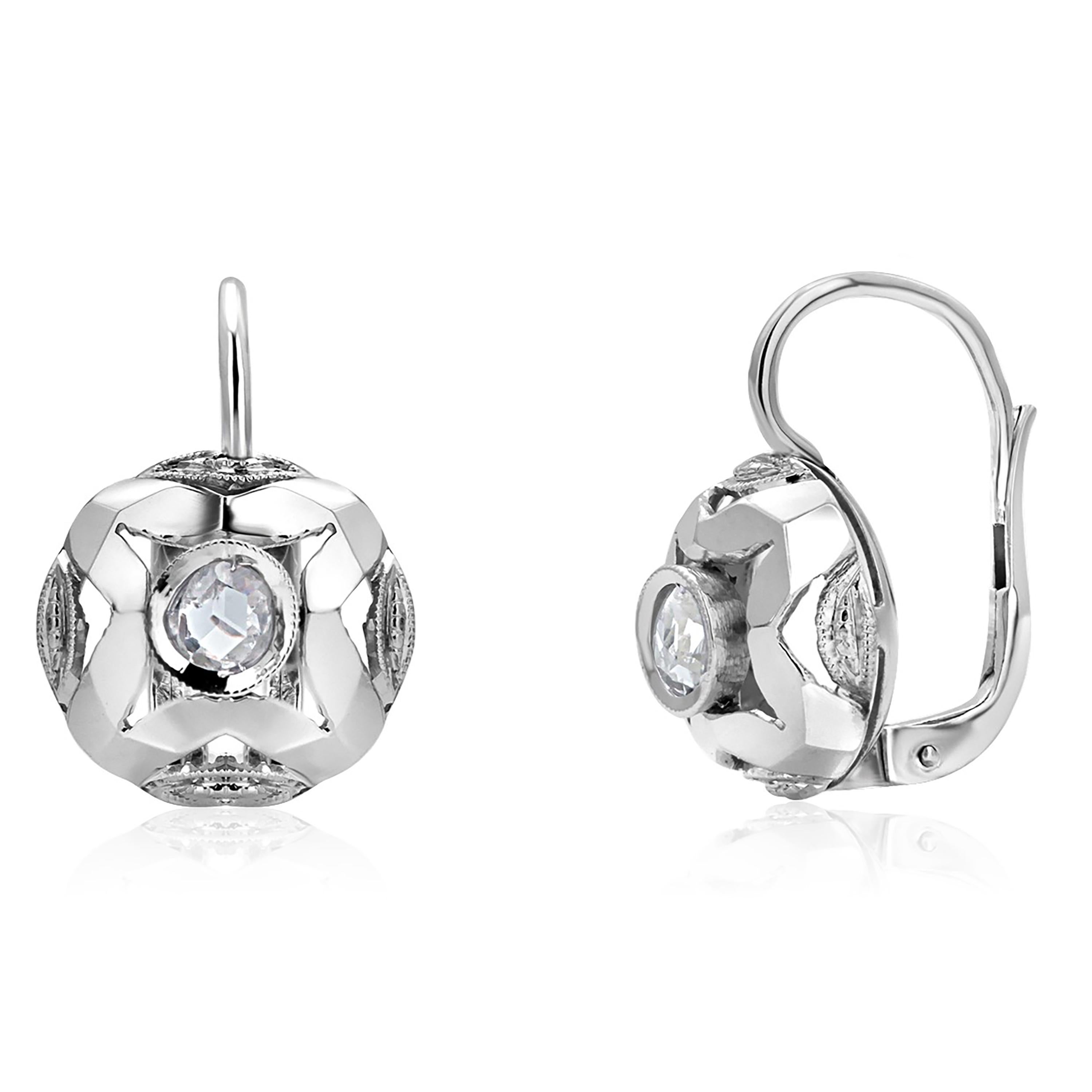 filigree diamond earrings
