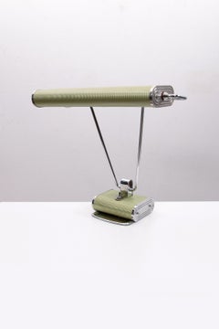 Very rare Art Deco Eileen Gray Desk Lamp GREEN METALLIC  by Jumo, 1930s