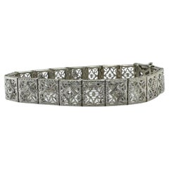 Bracciale con diamanti in filigrana in stile Art Déco