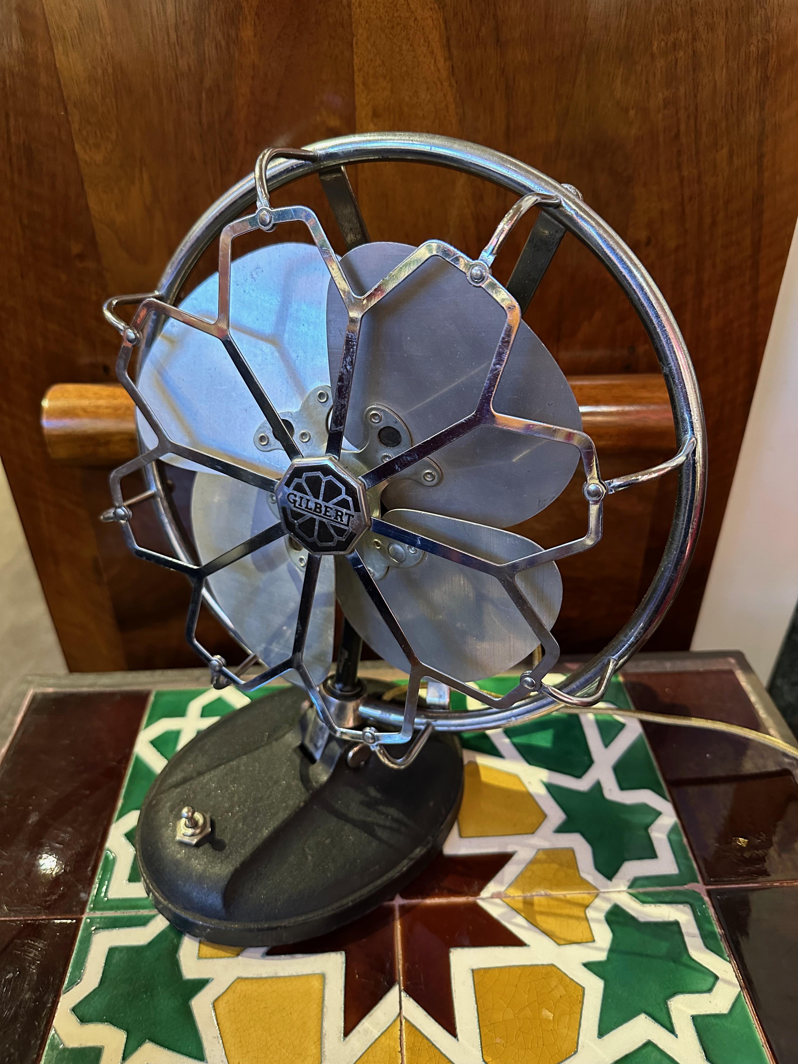 Art Deco Electric Table Fan by Gilbert Company 1
