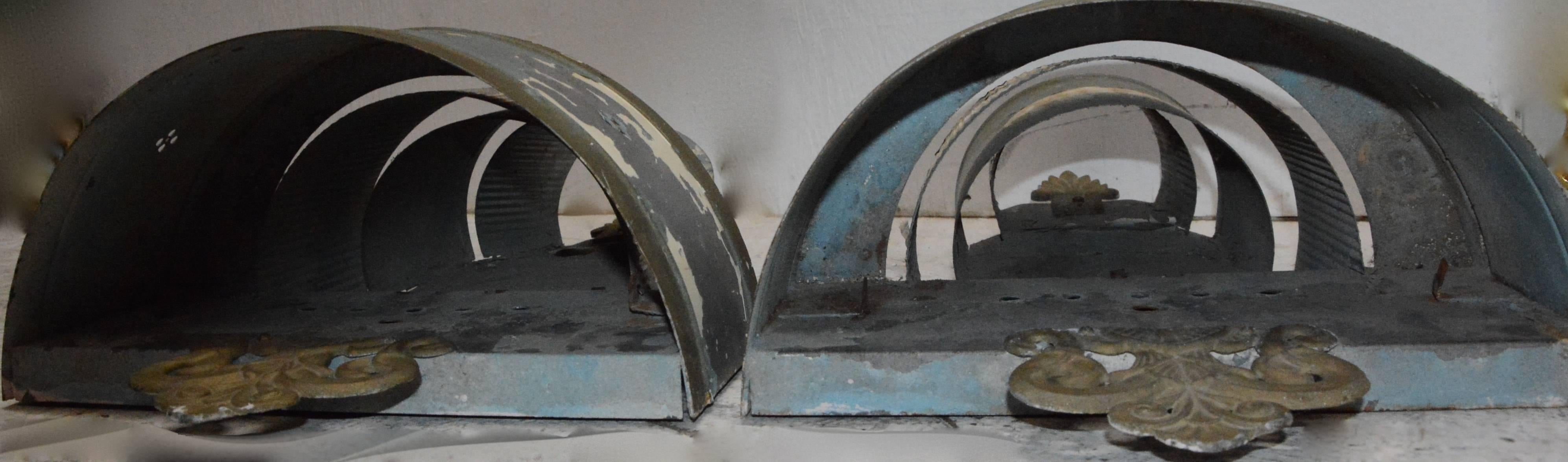 Art Deco Electrified Metal Sconces, Pair For Sale 1