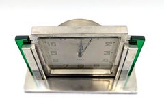 Horloge de bureau élégante et chromée Art Déco par Mappin & Webb, c1930