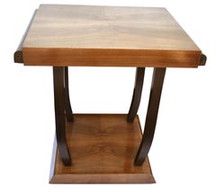 Art Deco Elegant Two Tier Walnut Center Table, English, c1930