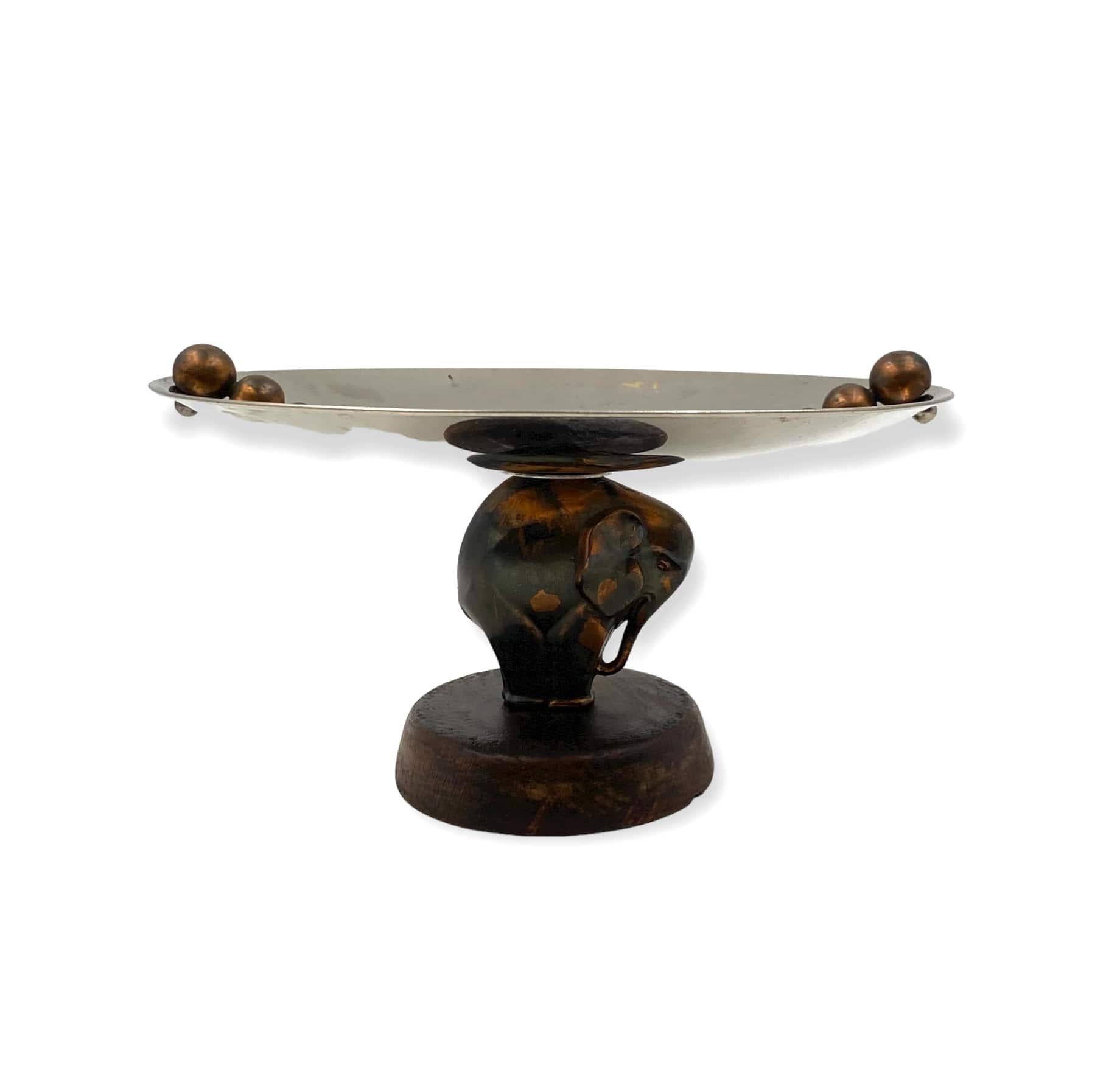 French Art Deco Elephant Coupe Centerpiece, France 1920s For Sale