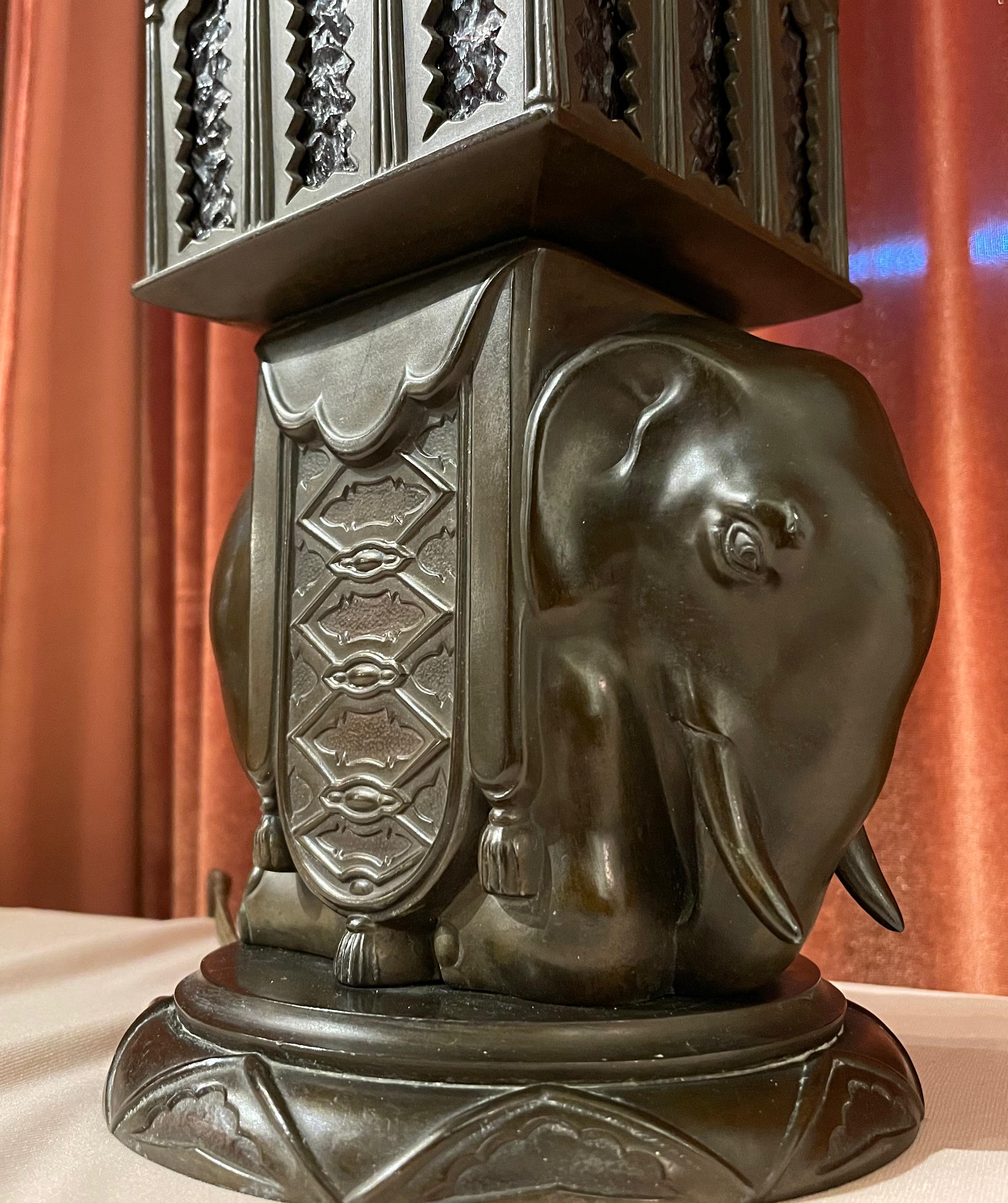 Art Deco Elephant Sculpture Lamp, French, 1930 In Good Condition For Sale In Oakland, CA