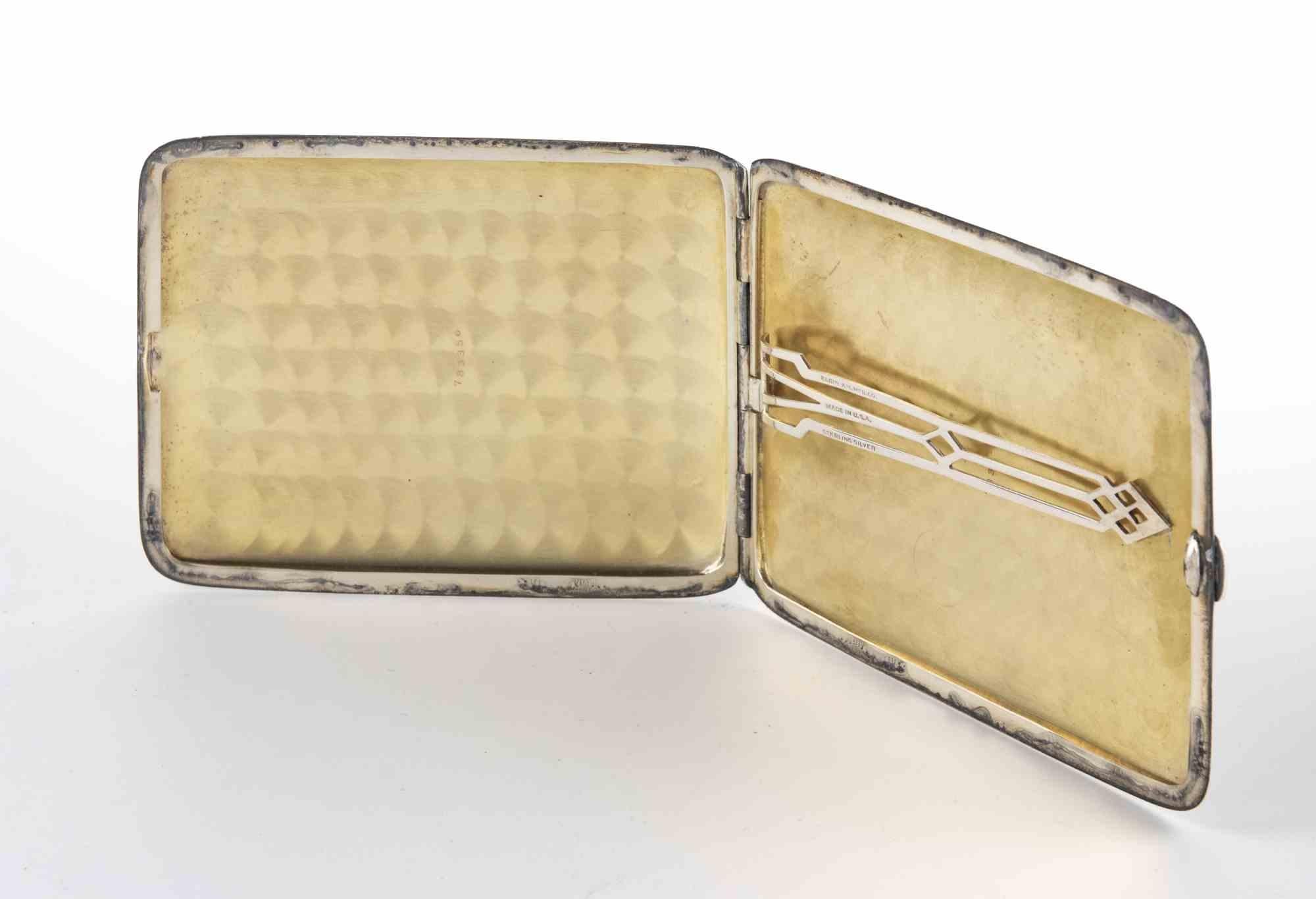 Mid-20th Century Art Deco Elgin American MFG. CO. Silver Cigarette Case, 1930s For Sale