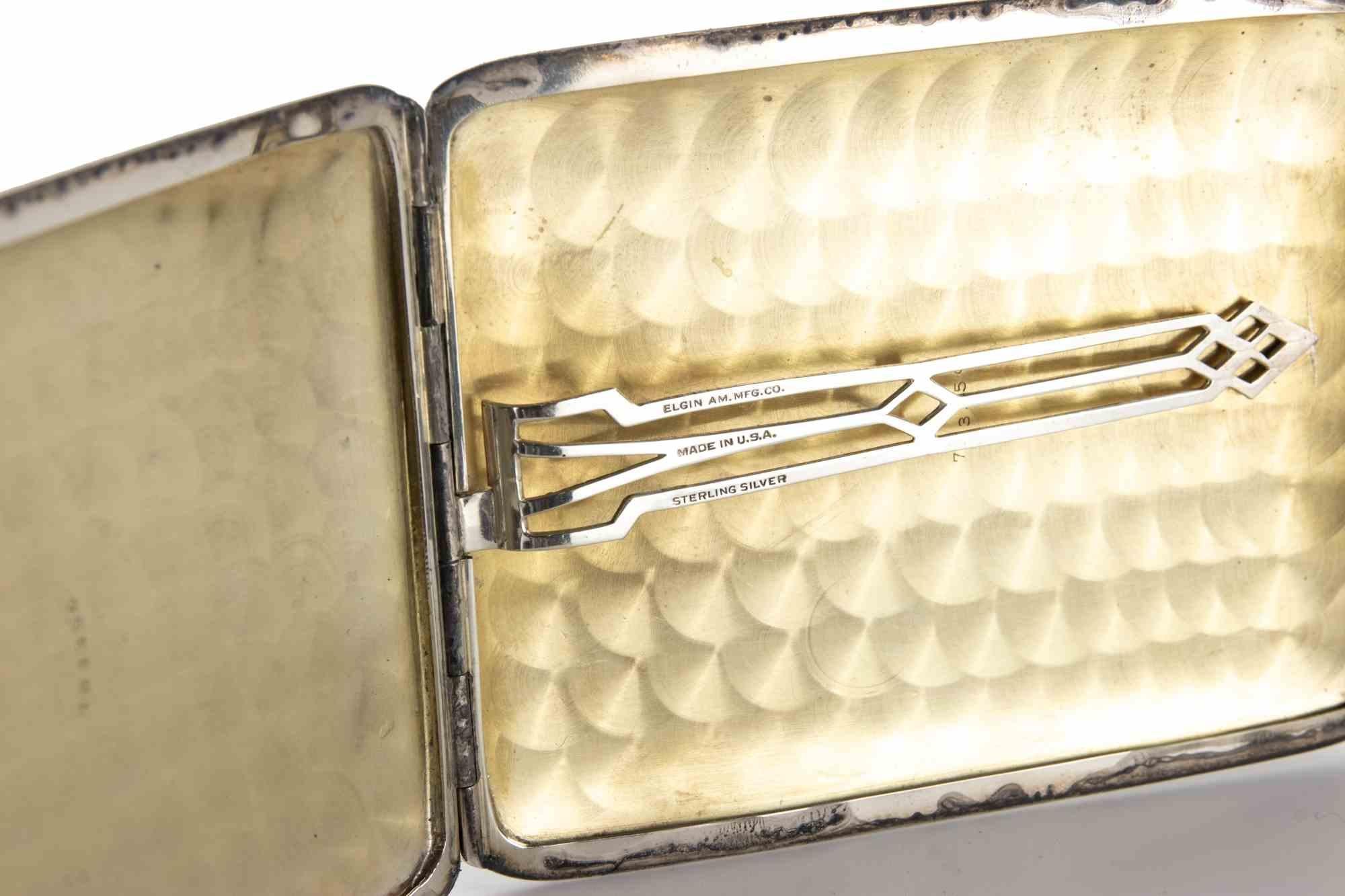 Art Deco Elgin American MFG. CO. Silver Cigarette Case, 1930s For Sale 1