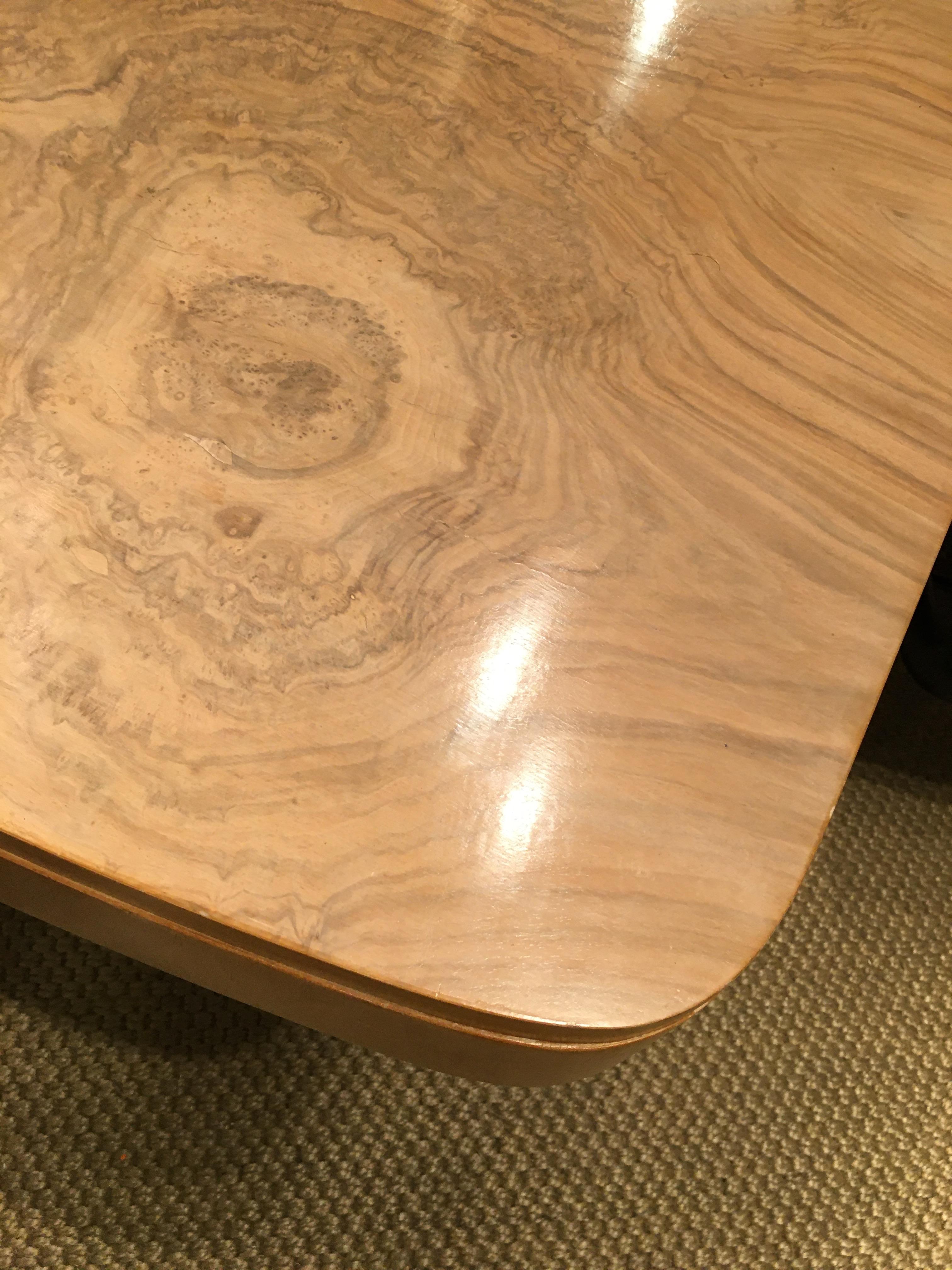 Art Deco Elm Burl Desk or Dining Table Attributed to Paolo Buffa , Italy 1939 3
