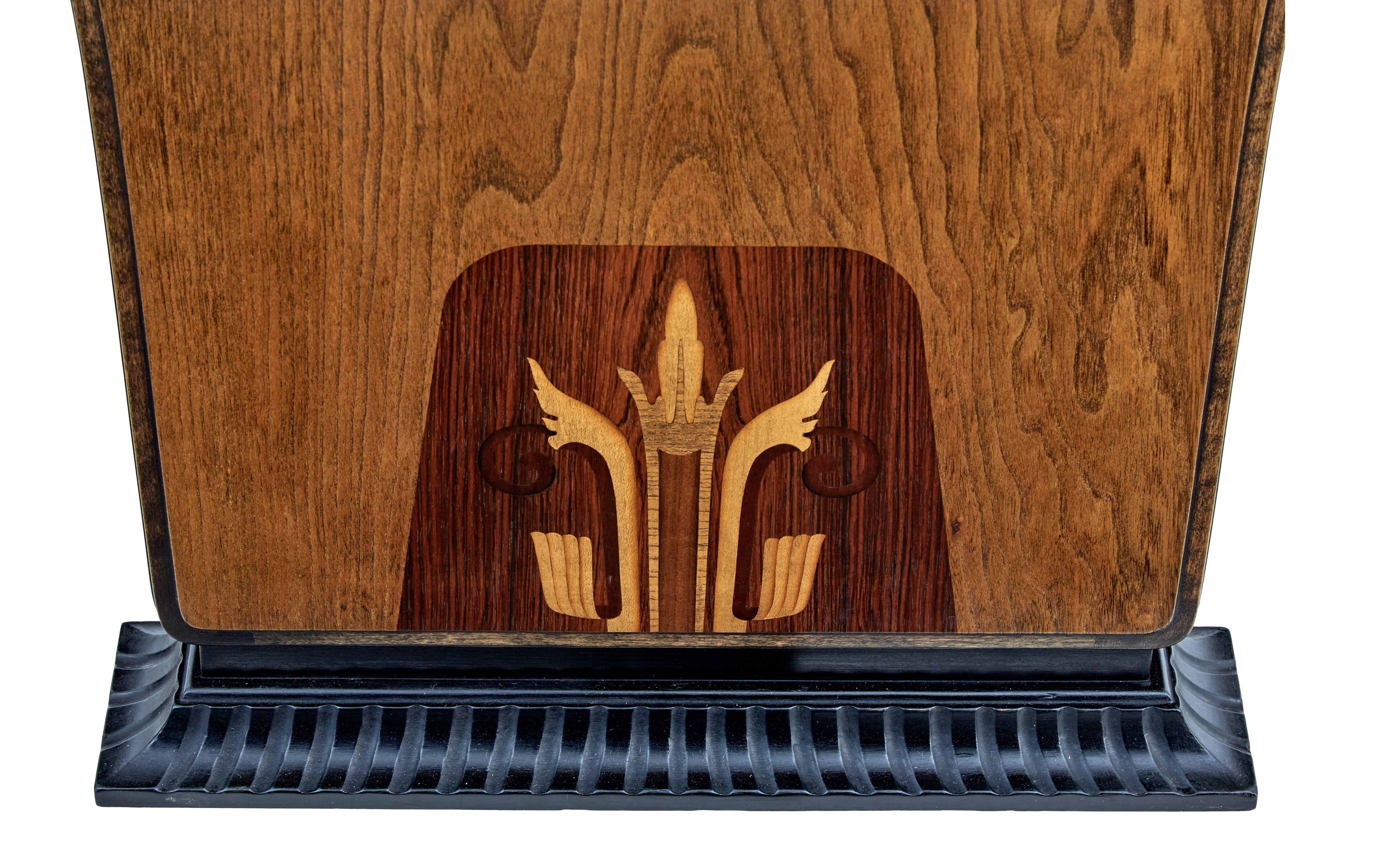 20th Century Art Deco Elm Inlaid Table by Erik Chambert