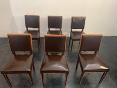 Art Deco Elm, Maple & Leatherette Dining Chairs, 1940s, Set of 6