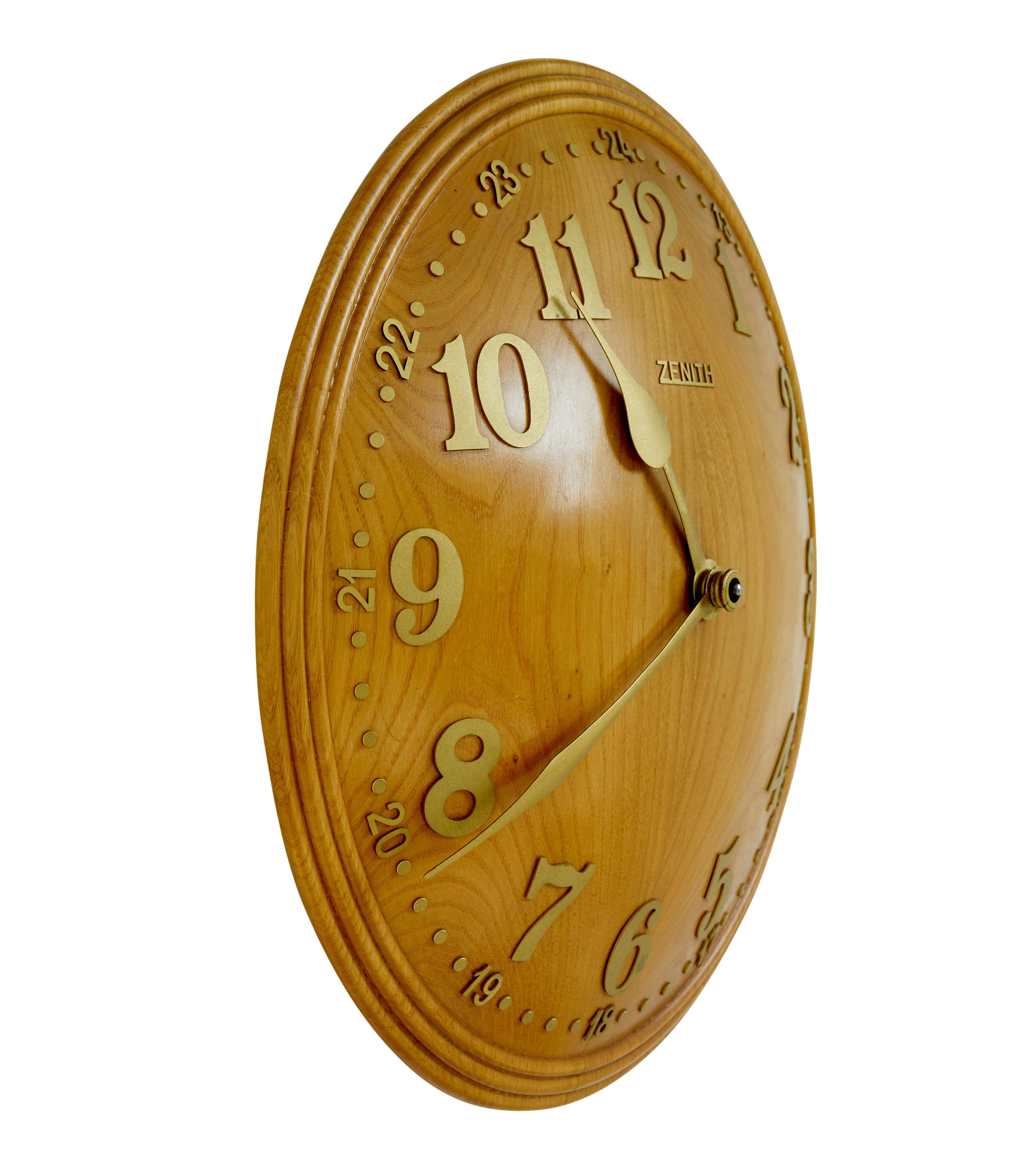 Art deco ulme wanduhr von Zenith (Schweizerisch) im Angebot