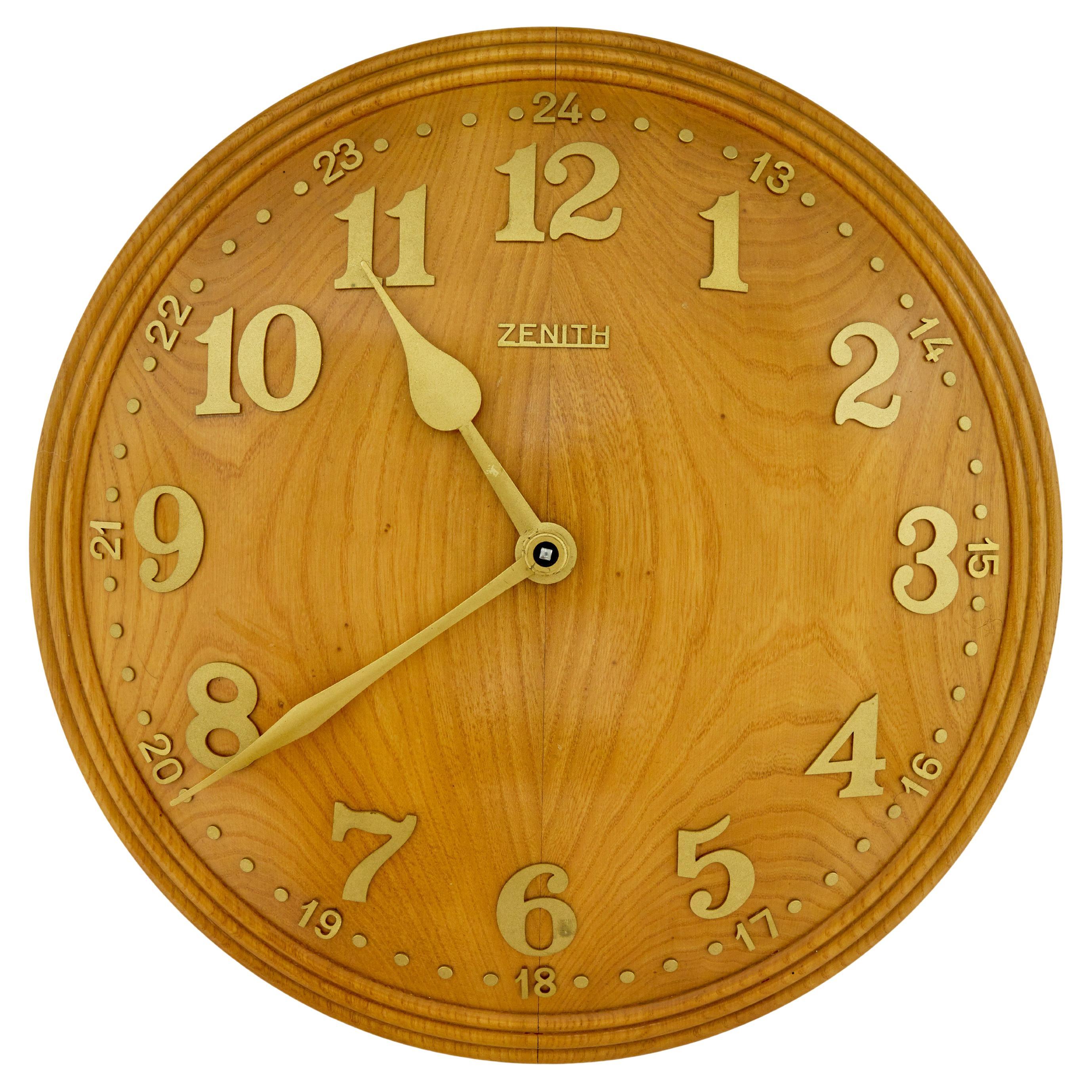 Art deco ulme wanduhr von Zenith im Angebot
