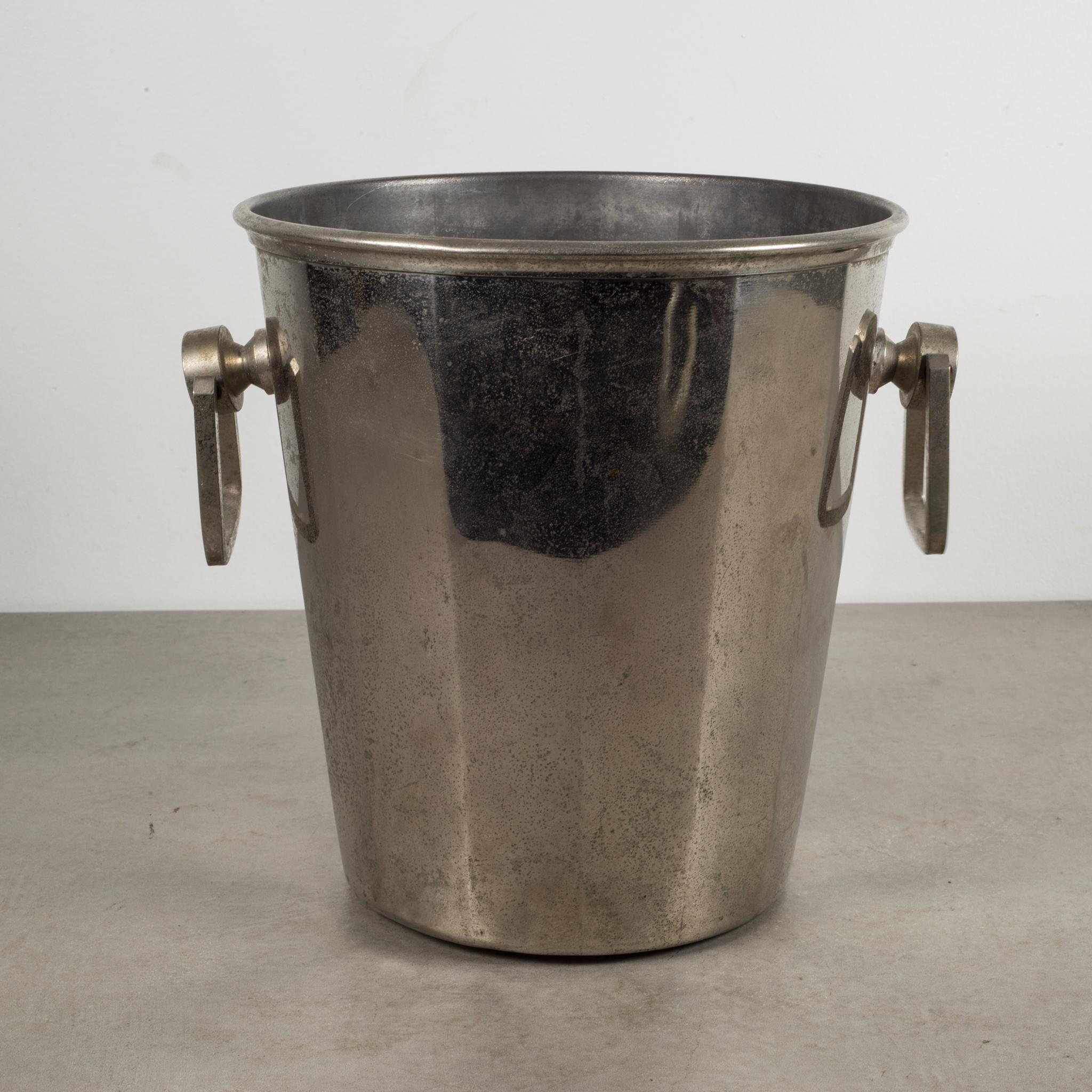 Plated Art Deco Embossed Champagne Advertising Ice Bucket, circa 1930