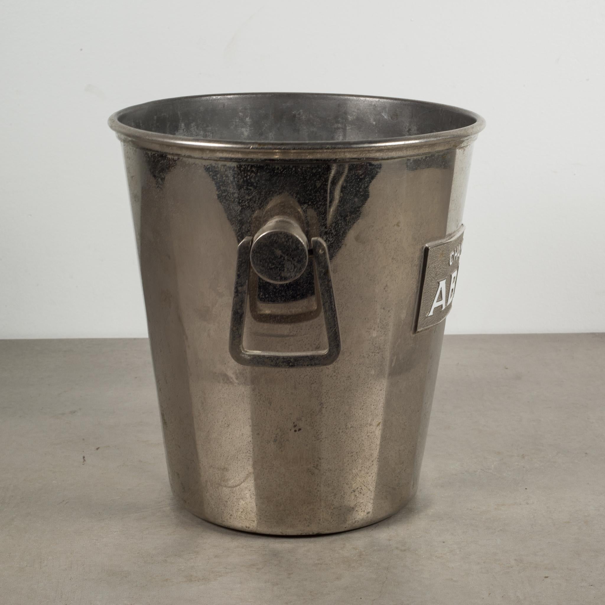 Art Deco Embossed Champagne Advertising Ice Bucket, circa 1930 In Good Condition In San Francisco, CA