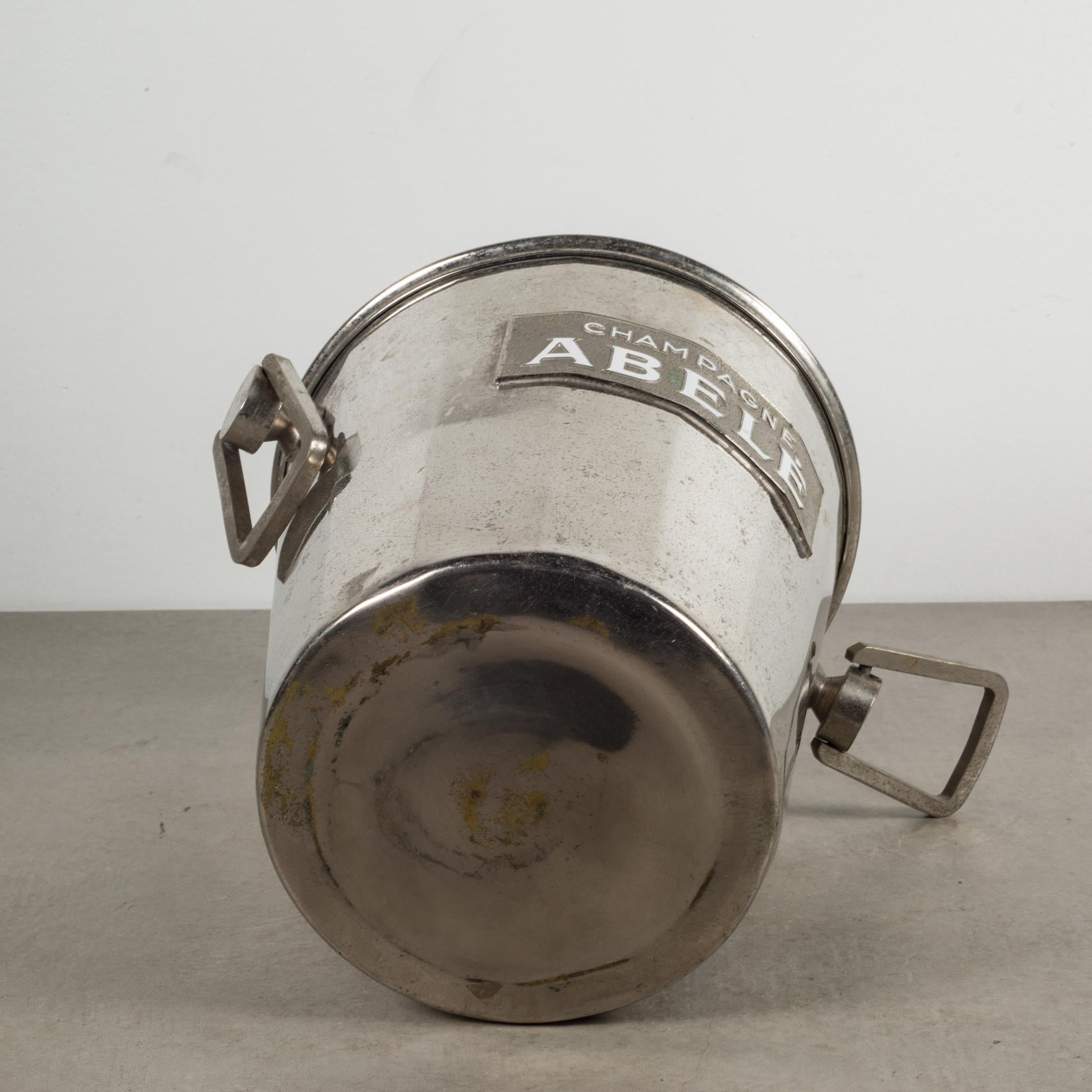 Enamel Art Deco Embossed Champagne Advertising Ice Bucket, circa 1930