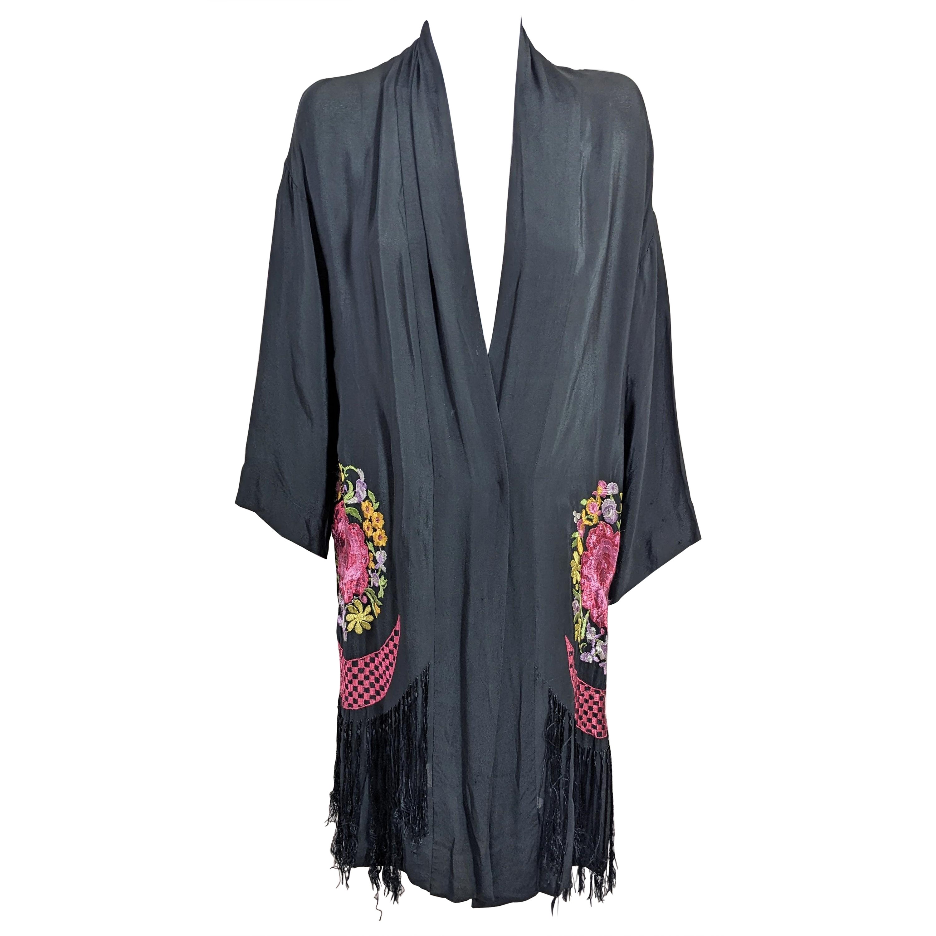 Robe à franges brodée Art déco