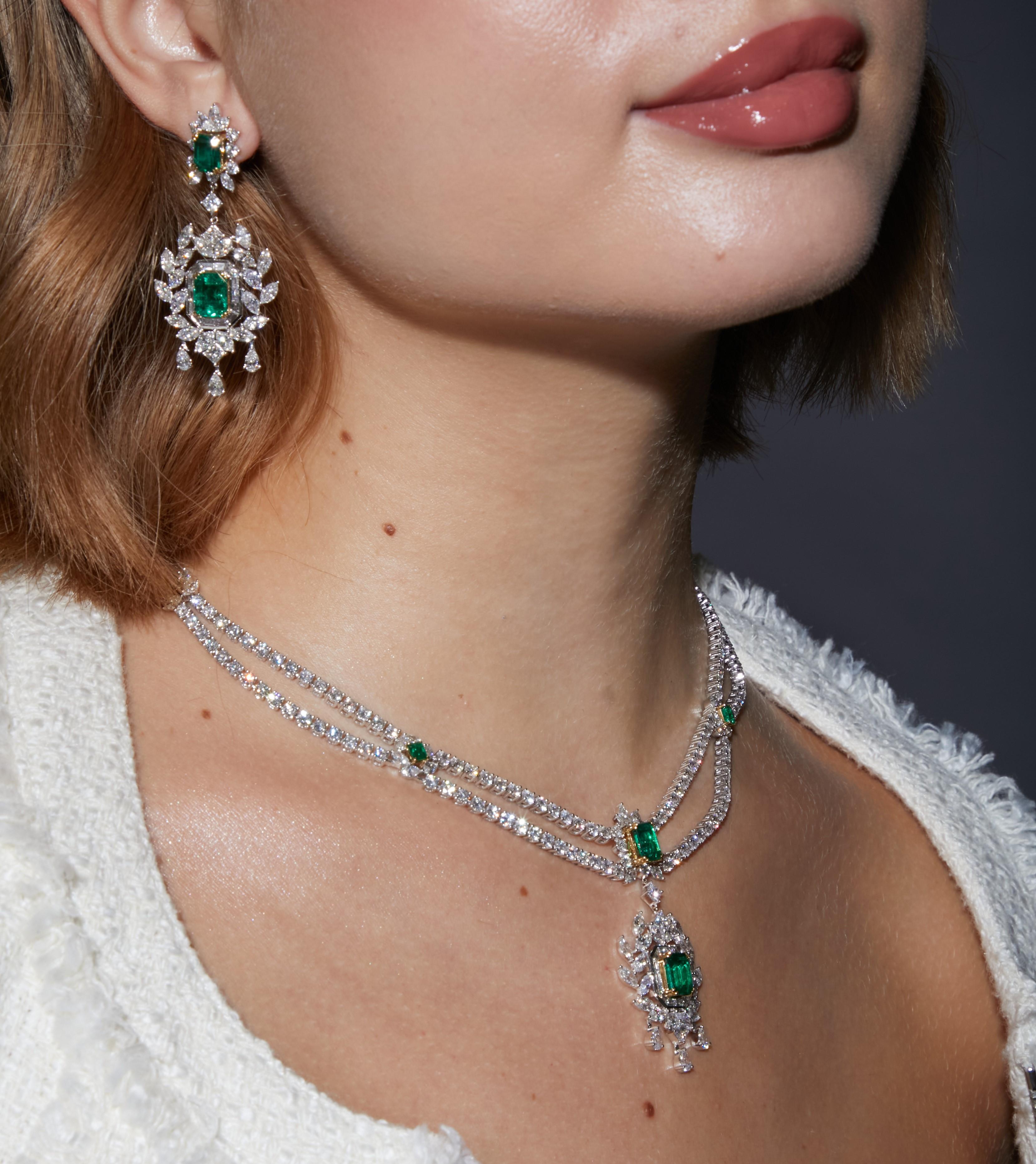art deco emerald earrings