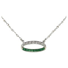 Art Deco Emerald and Diamond Necklace