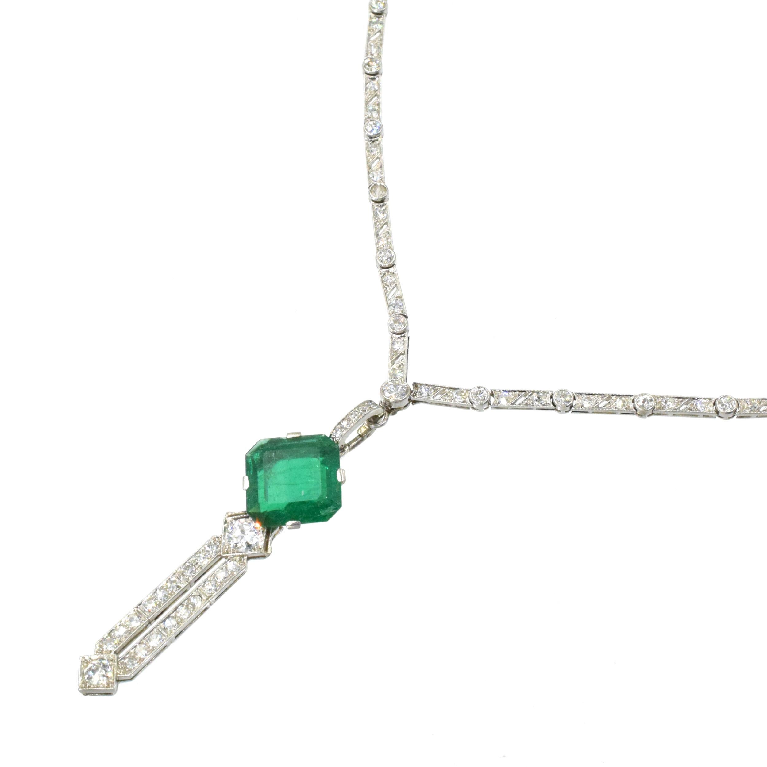 art deco emerald necklace