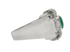 Art Deco emerald and diamond ring, circa 1935.