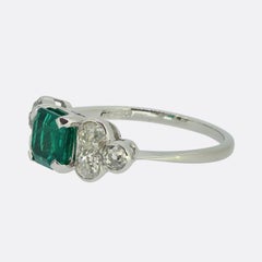 Art Deco Emerald and Diamond Ring