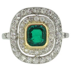 Art Deco Emerald and Diamond Ring