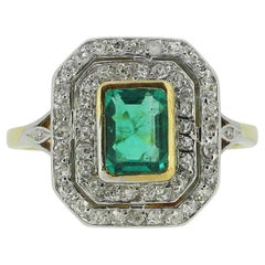 Art Deco Emerald and Diamond Ring