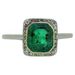 Art Deco Emerald and Diamond Ring