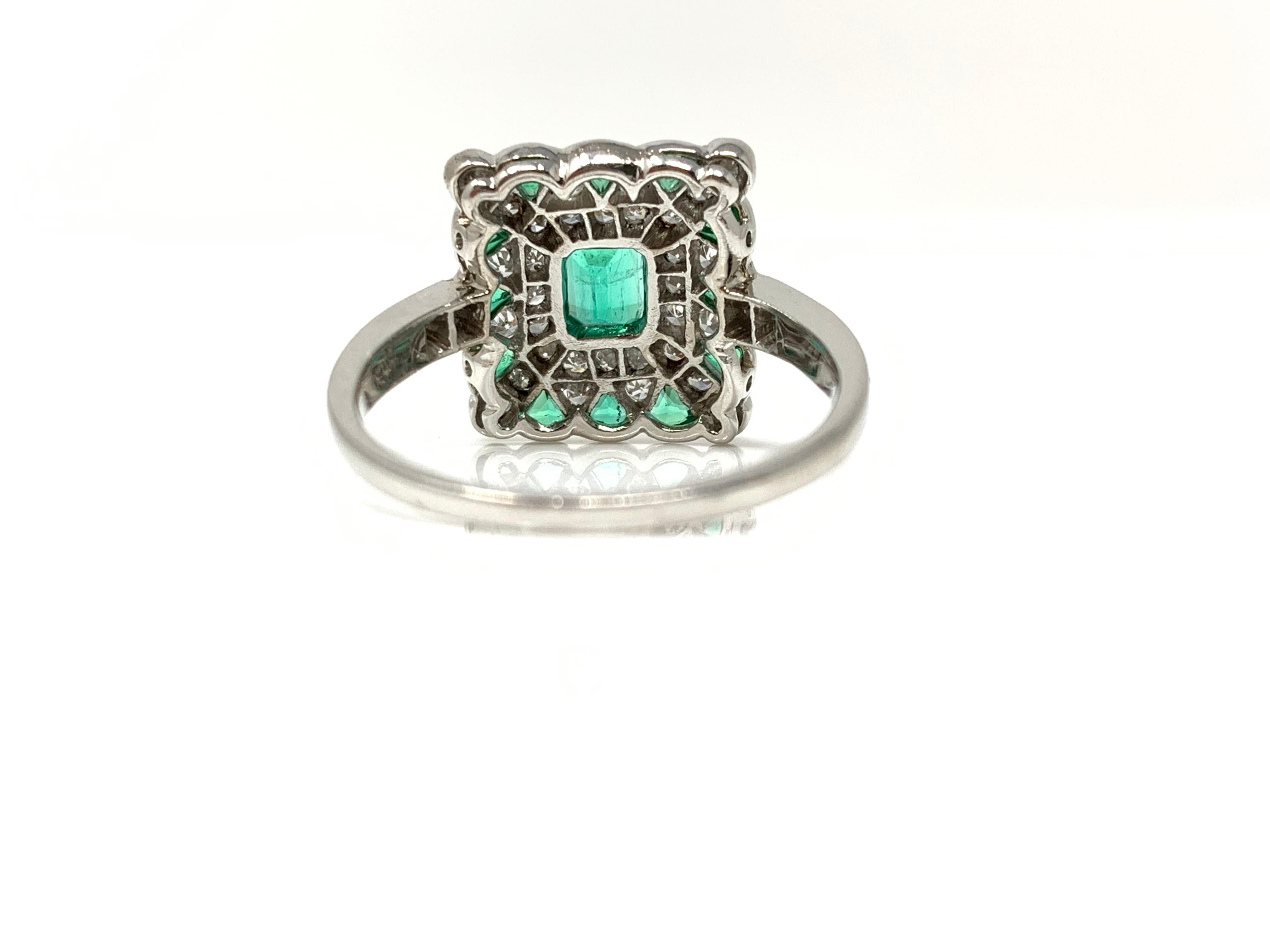 Emerald and Diamond Ring in Platinum 1