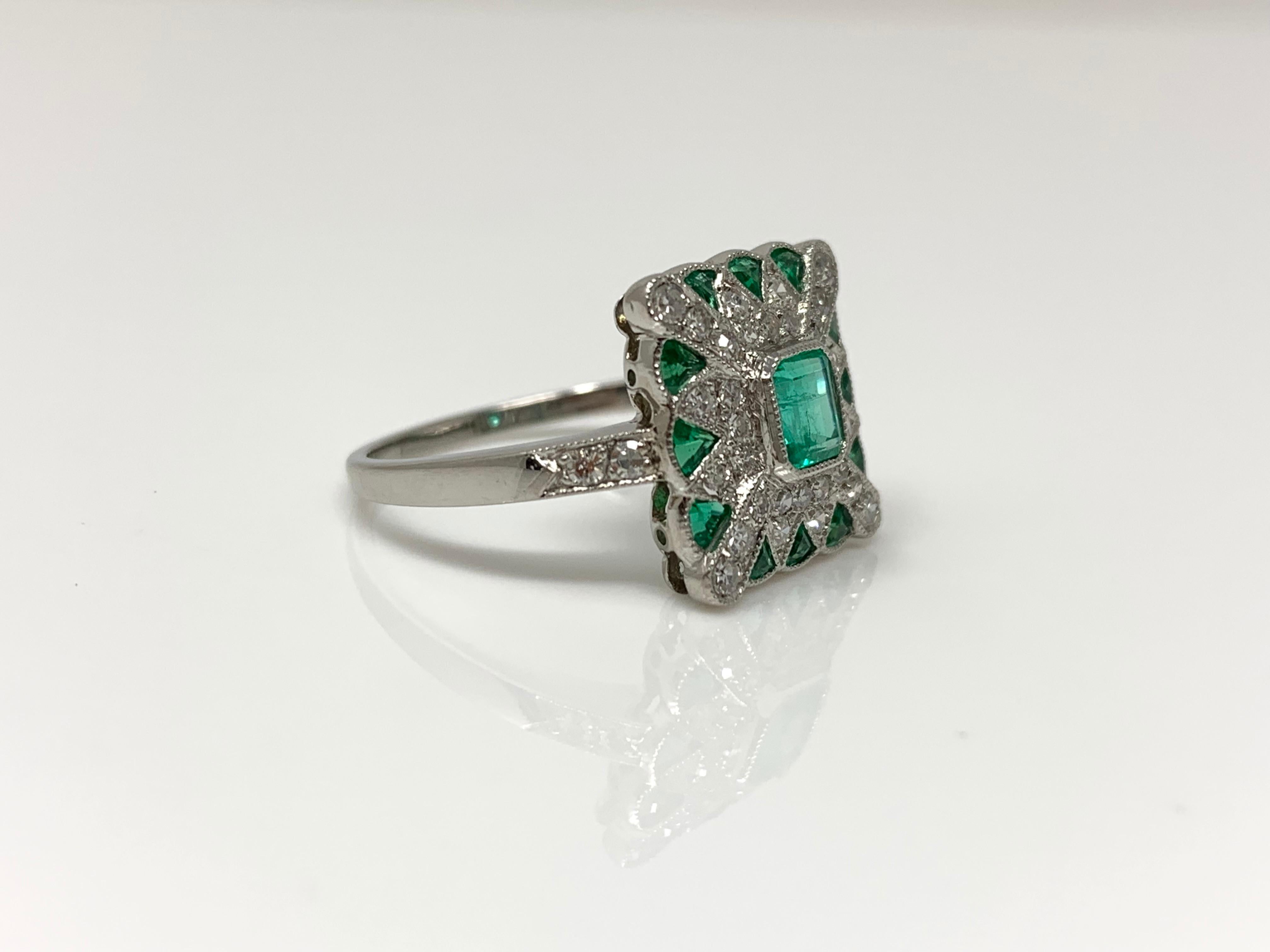 Emerald and Diamond Ring in Platinum 2