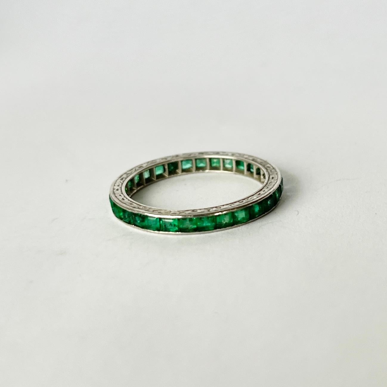 art deco emerald eternity ring
