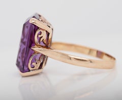 Art Deco Emerald Cut Chrysoberyl Spinel 14 Karat Yellow Gold Ring