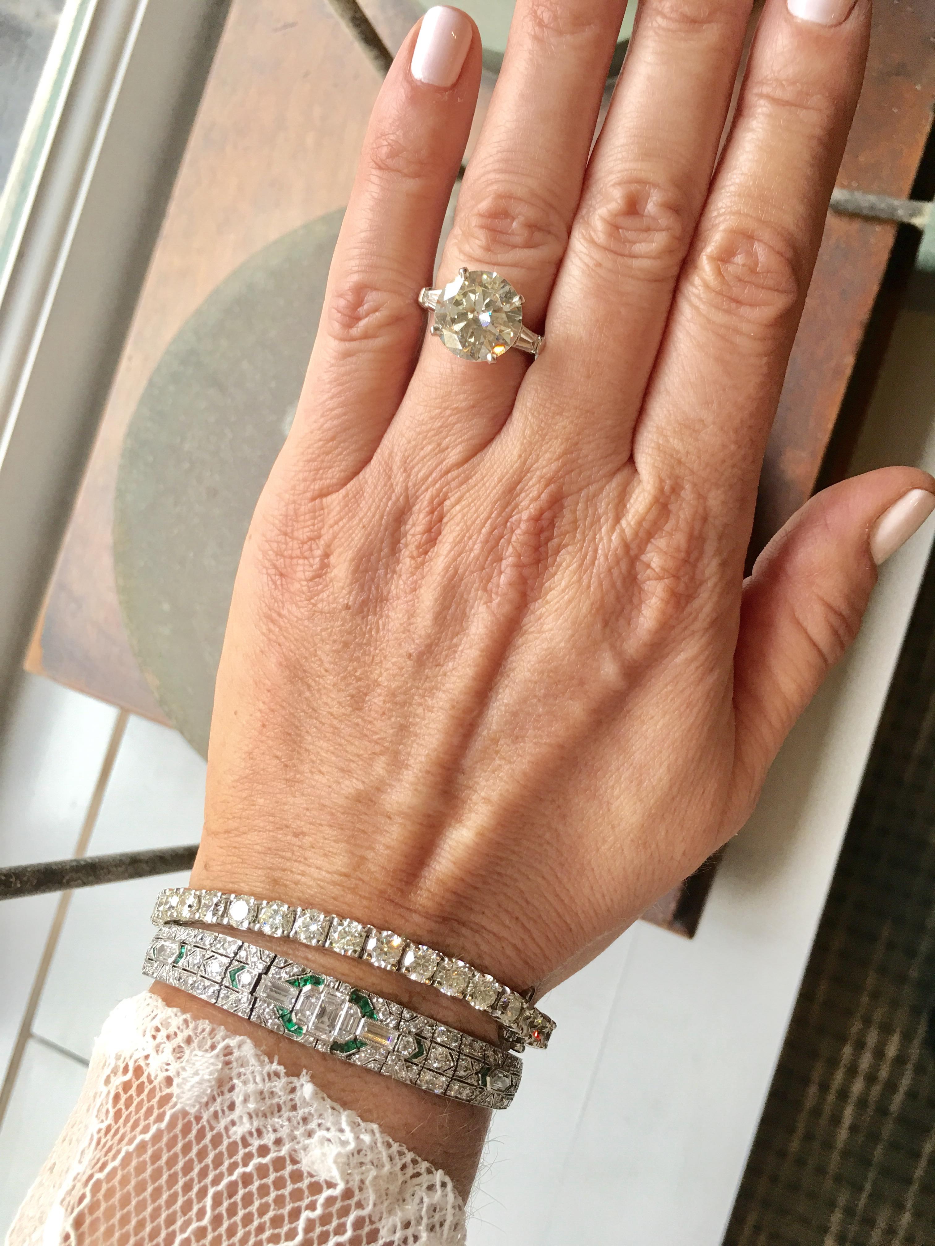 Art Deco Smaragd-Diamant-Armband im Angebot 1