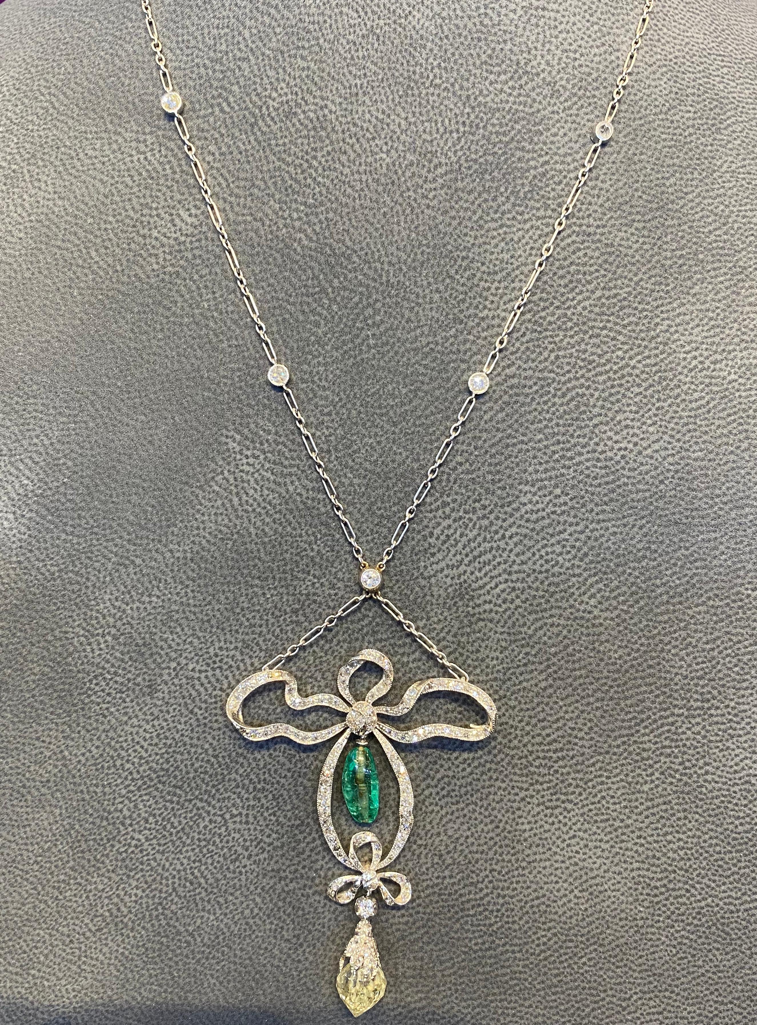 emerald art deco necklace