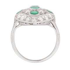 Art Deco Emerald and Diamond Dinner Ring, circa 1920s