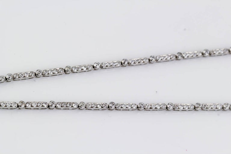 Art Deco Emerald Diamond Platinum Necklace For Sale at 1stDibs