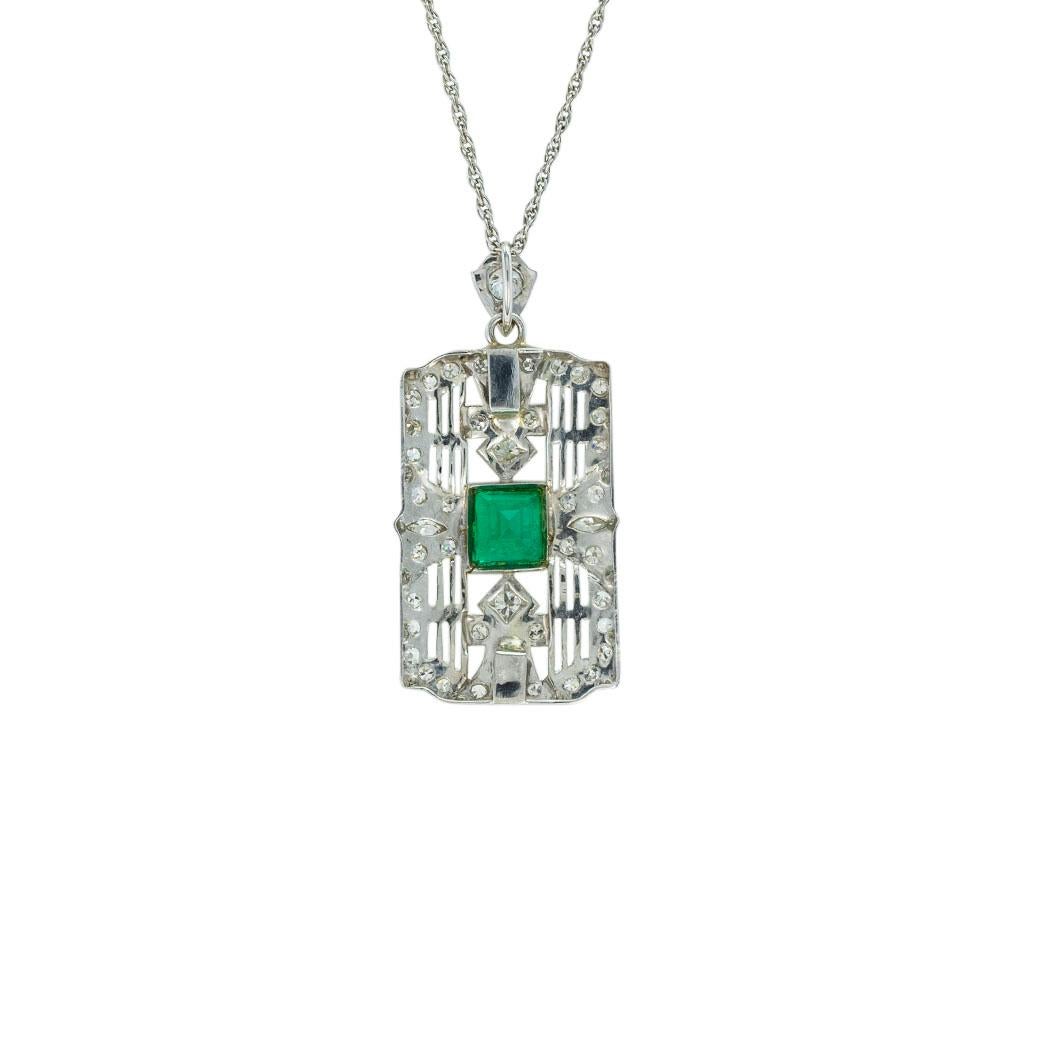 art deco emerald necklace