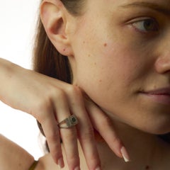 Art Deco emerald diamond platinum ring