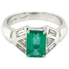 Art Deco Emerald Diamond Ring