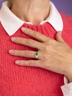 Anillo Art Déco de Esmeraldas y Diamantes "Toi Et Moi