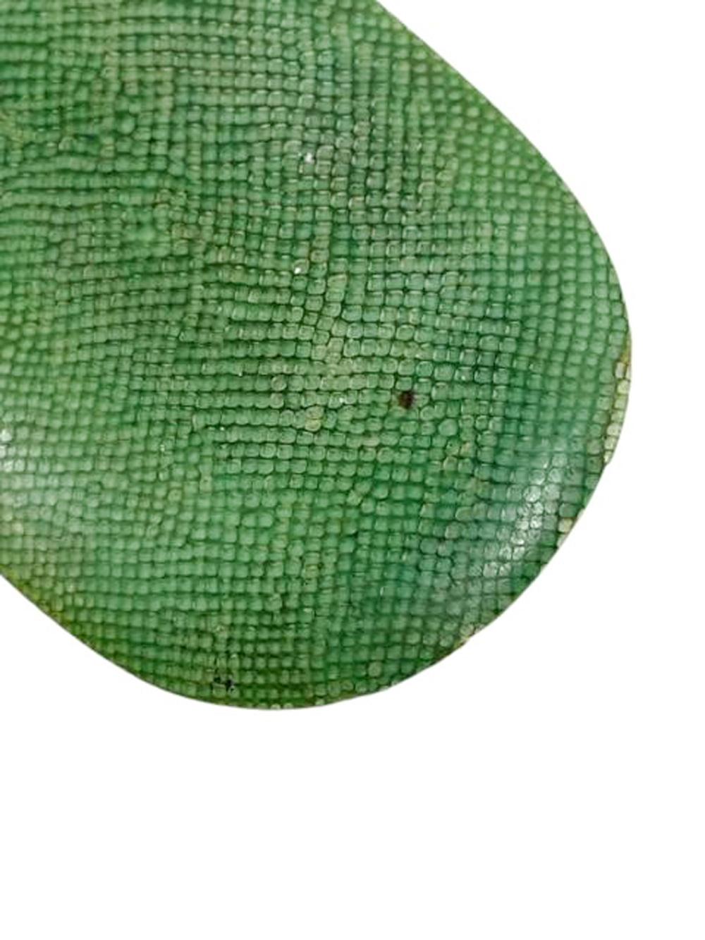 Art Deco Emerald Green Dyed Equine Shagreen Brieföffner von Page Turner (Art déco) im Angebot