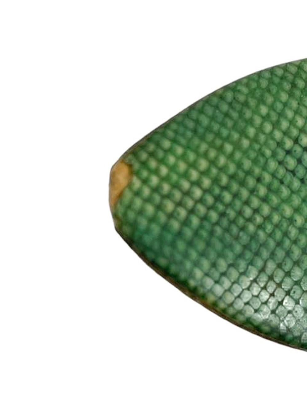 Art Deco Emerald Green Dyed Equine Shagreen Brieföffner von Page Turner im Zustand „Gut“ im Angebot in Chapel Hill, NC