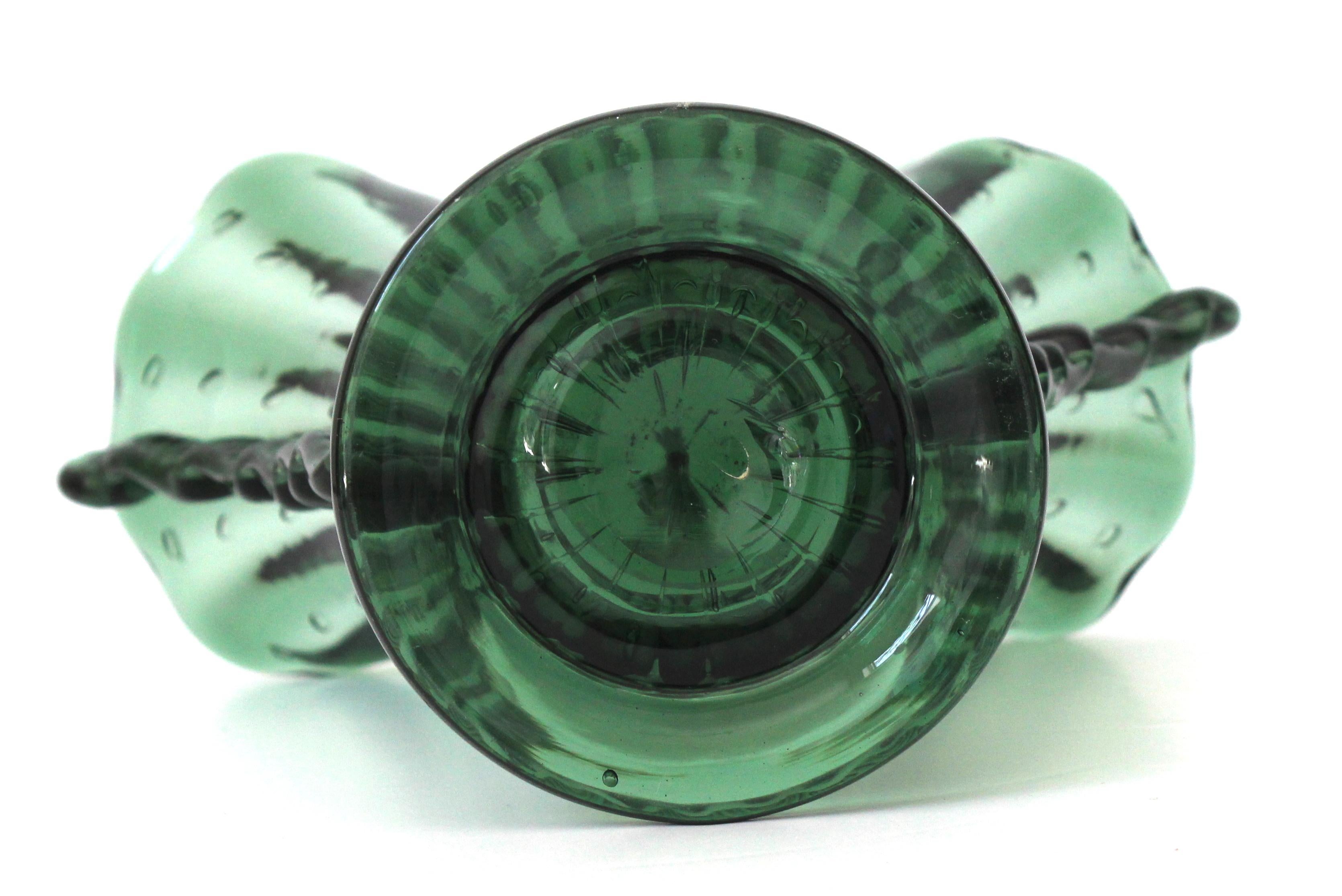 Art Deco Emerald Green Murano Vase by Barovier et Toso 3