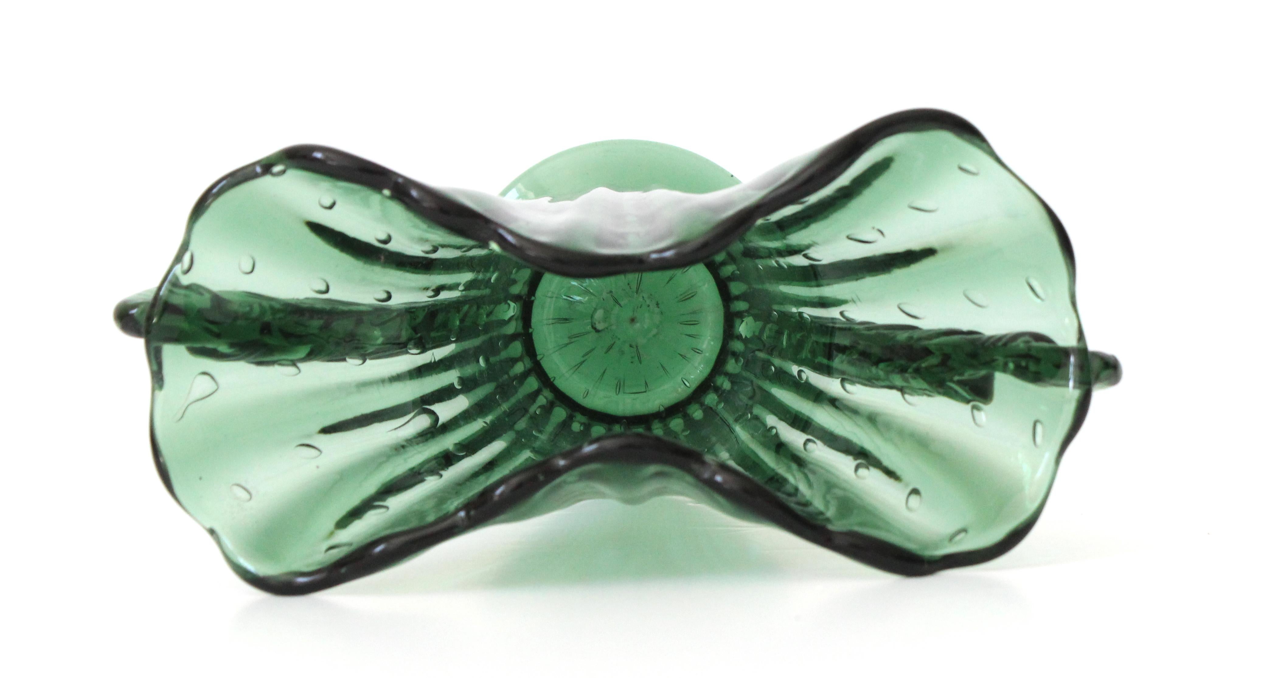 Murano Glass Art Deco Emerald Green Murano Vase by Barovier et Toso