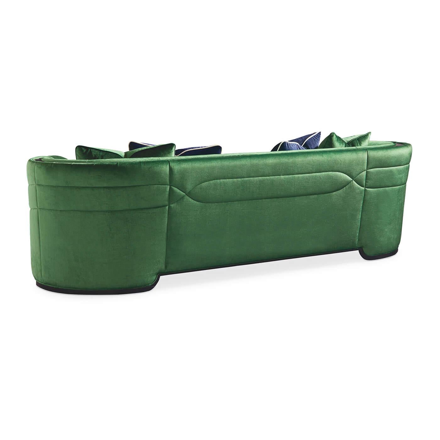 Art Deco Emerald Sofa In New Condition For Sale In Westwood, NJ