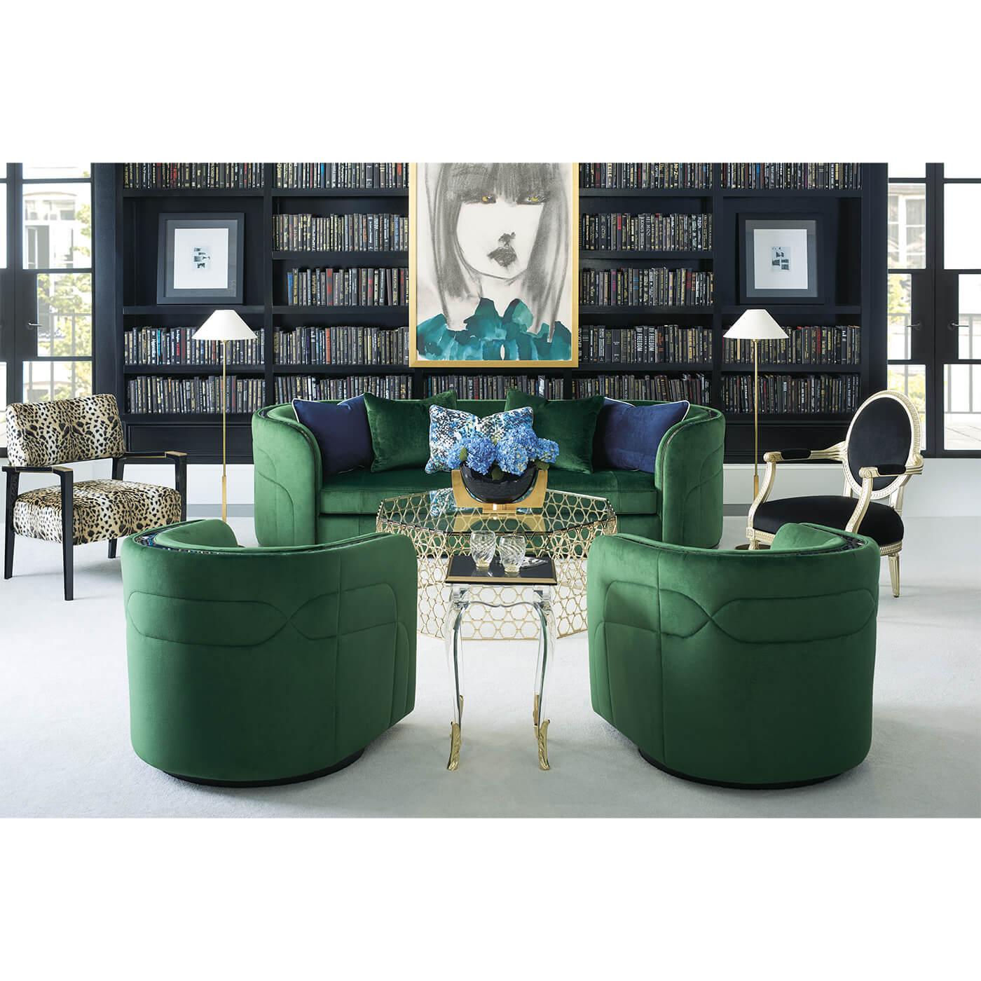 Art Deco Emerald Sofa For Sale 2