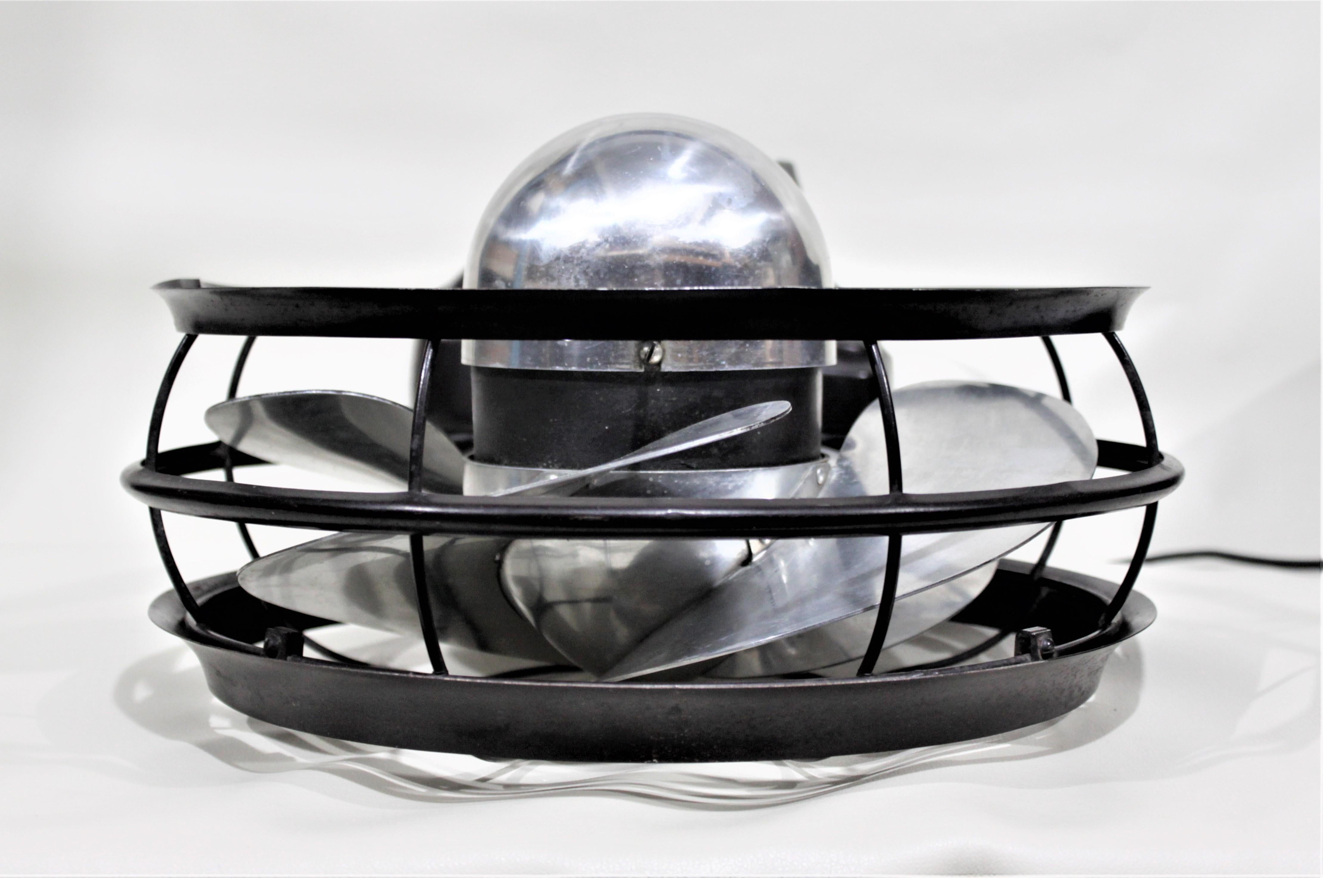 American Art Deco Emerson Silver Swan Industrial Oscillating Bullet Nose Fan