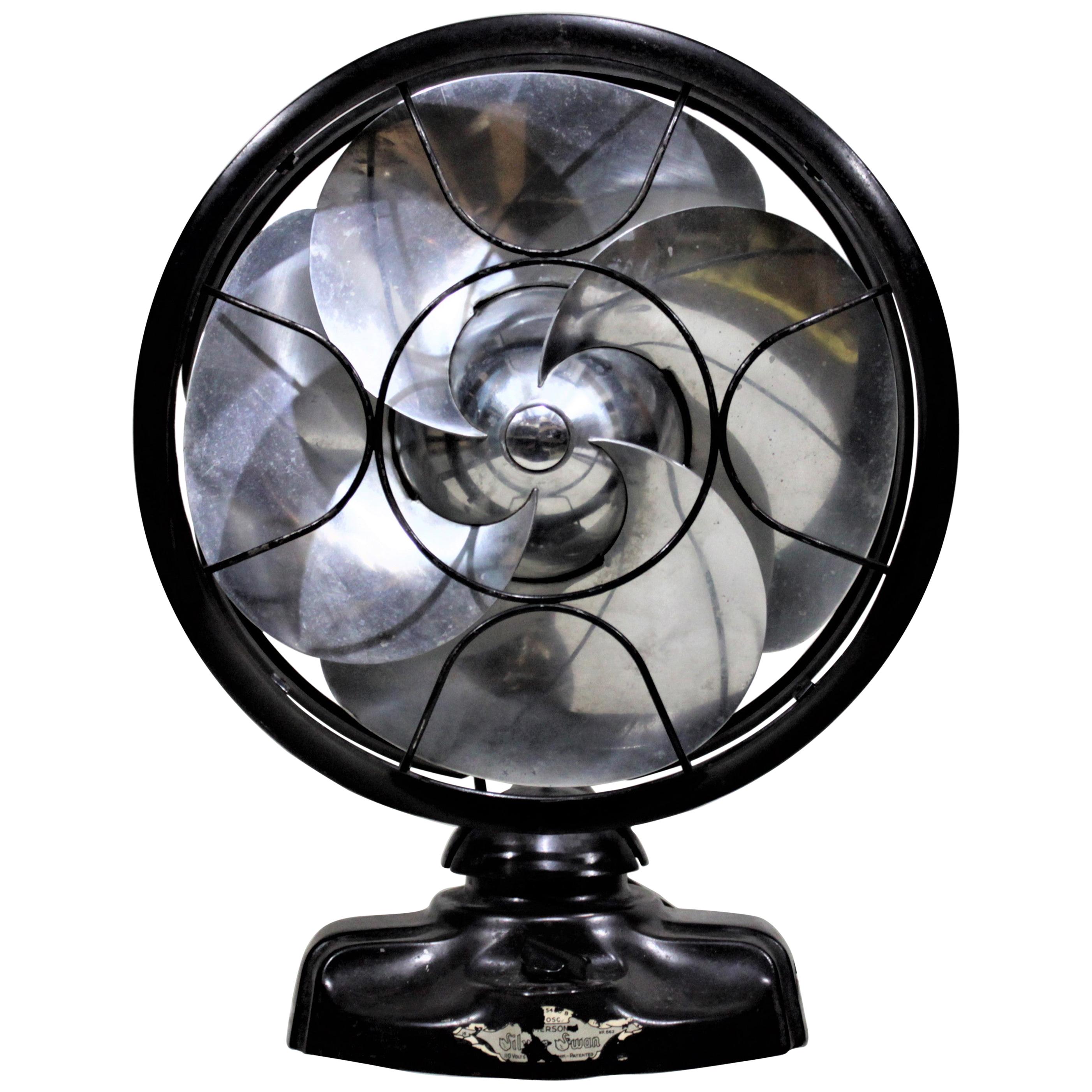 Art Deco Emerson Silver Swan Industrial Oscillating Bullet Nose Fan at  1stDibs | emerson silver swan fan, silver swan fan emerson, silver swan fan
